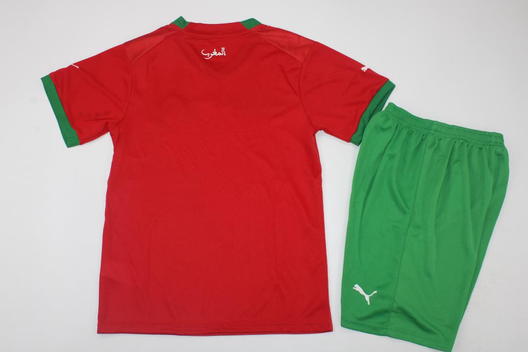 Kids-Morocco 2022 World Cup Home Soccer Jersey